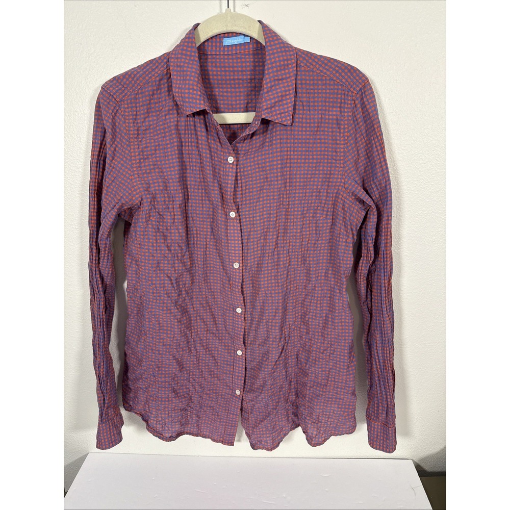 J. McLaughlin Women's ‎ 100% Cotton Blue Red  LS Shirt – Sz Sm F2